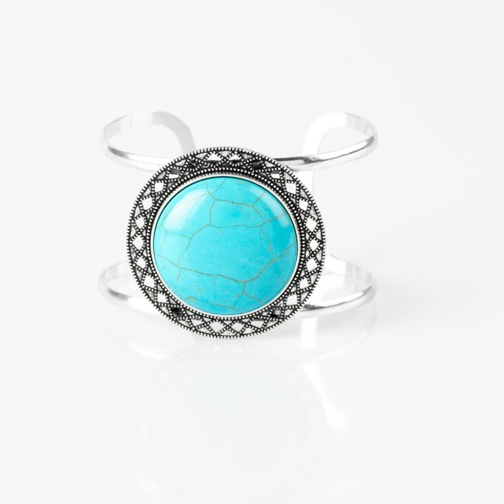 Blue and Silver Cuff Bracelet